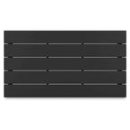 Fini 44 Inch Outdoor Coffee Table, Slatted Top, Modern Style, Black Finish