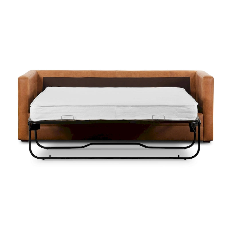 Poly & Bark Napa 82 Leather Pull-Out Convertible Sleeper Sofa - Full Grain Genuine Italian Leather