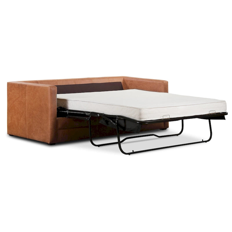 Poly & Bark Napa 82 Leather Pull-Out Convertible Sleeper Sofa - Full Grain Genuine Italian Leather