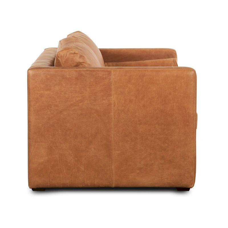 Poly & Bark Napa 82 Leather Pull-Out Convertible Sleeper Sofa - Full Grain Genuine Italian Leather
