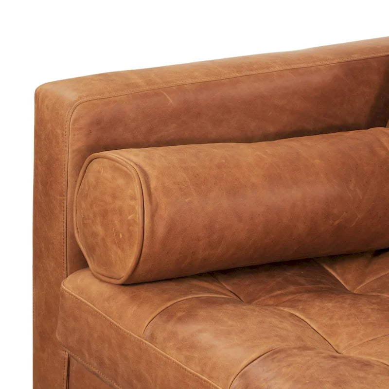 Poly & Bark Napa 82 Leather Pull-Out Convertible Sleeper Sofa - Full Grain Genuine Italian Leather