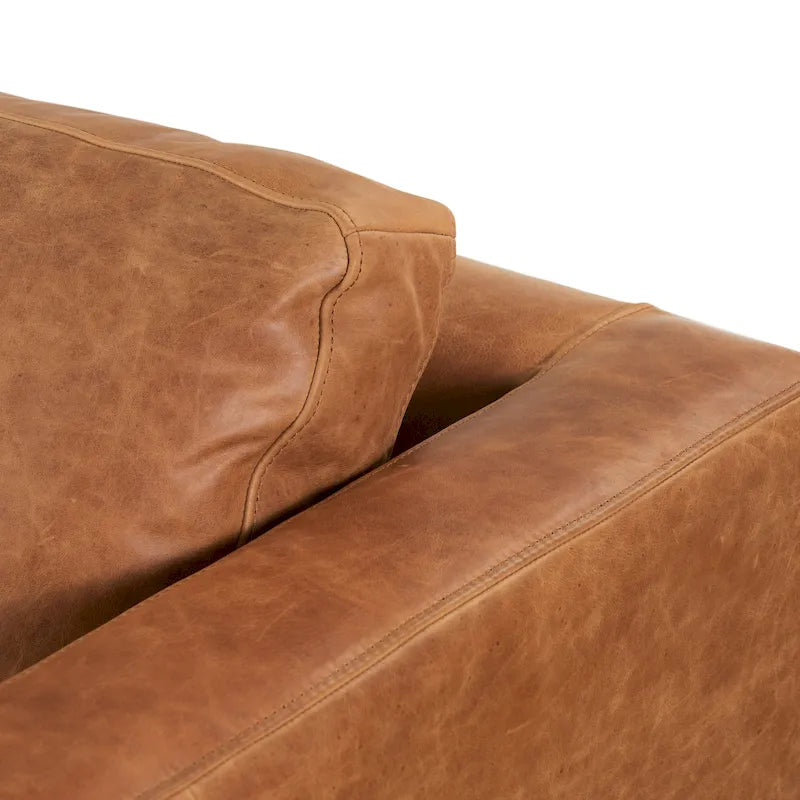 Poly & Bark Napa 82 Leather Pull-Out Convertible Sleeper Sofa - Full Grain Genuine Italian Leather