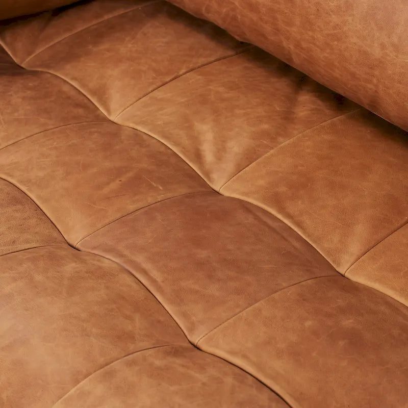 Poly & Bark Napa 82 Leather Pull-Out Convertible Sleeper Sofa - Full Grain Genuine Italian Leather