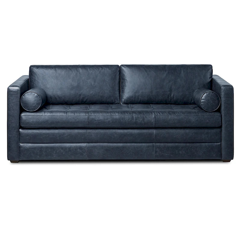 Poly & Bark Napa 82 Leather Pull-Out Convertible Sleeper Sofa - Full Grain Genuine Italian Leather