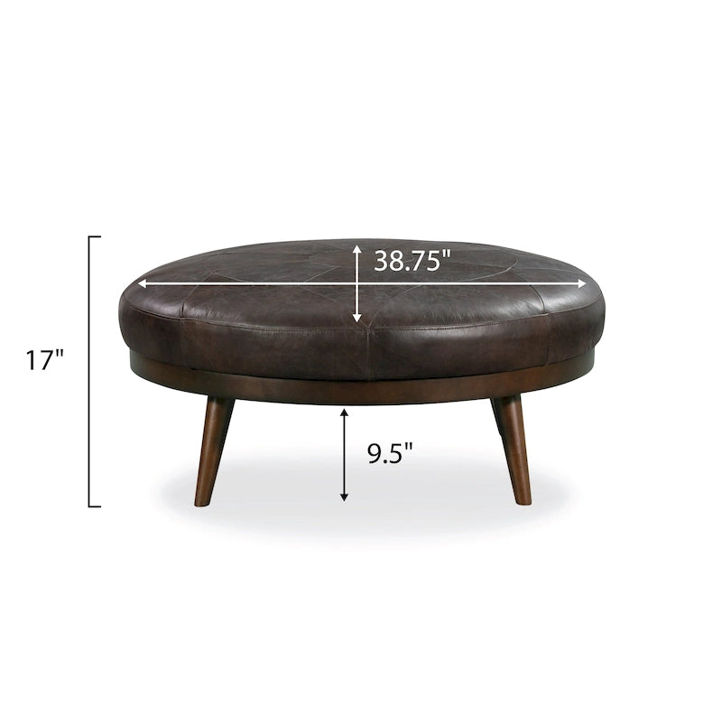 Poly & Bark Gio Ottoman - Full Grain Genuine Italian Leather