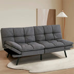 Futons Couch, Upholstered Convertible Folding Futon Sofa Bed for Compact Living Space, Apartment, Dorm,Faux Leather