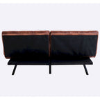 Futons Couch, Upholstered Convertible Folding Futon Sofa Bed for Compact Living Space, Apartment, Dorm,Faux Leather