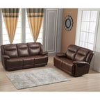 Set reclinabile in 2 pezzi in pelle rigenerata Betsy Furniture per soggiorno, divano e divanetto