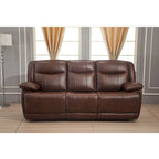 Set reclinabile in 2 pezzi in pelle rigenerata Betsy Furniture per soggiorno, divano e divanetto