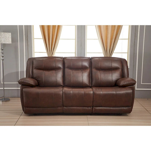 Set reclinabile in 2 pezzi in pelle rigenerata Betsy Furniture per soggiorno, divano e divanetto