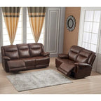 Set reclinabile in 2 pezzi in pelle rigenerata Betsy Furniture per soggiorno, divano e divanetto