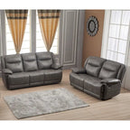 Set reclinabile in 2 pezzi in pelle rigenerata Betsy Furniture per soggiorno, divano e divanetto