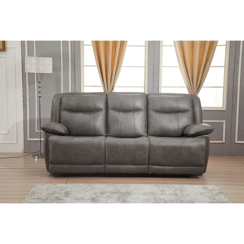 Set reclinabile in 2 pezzi in pelle rigenerata Betsy Furniture per soggiorno, divano e divanetto