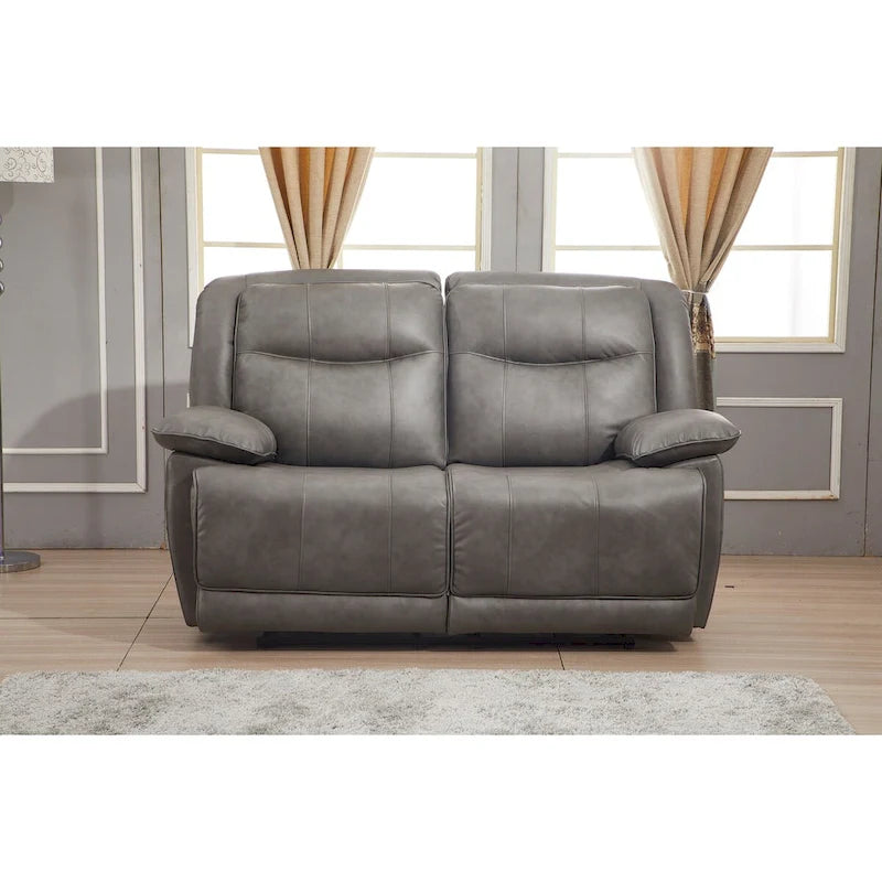Set reclinabile in 2 pezzi in pelle rigenerata Betsy Furniture per soggiorno, divano e divanetto