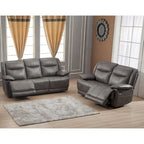 Set reclinabile in 2 pezzi in pelle rigenerata Betsy Furniture per soggiorno, divano e divanetto