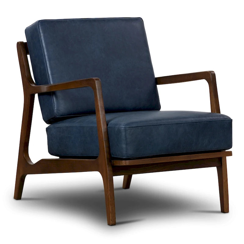 Poltrona Lounge in Pelle Verity di Poly & Bark - Vera Pelle Italiana Pieno Fiore