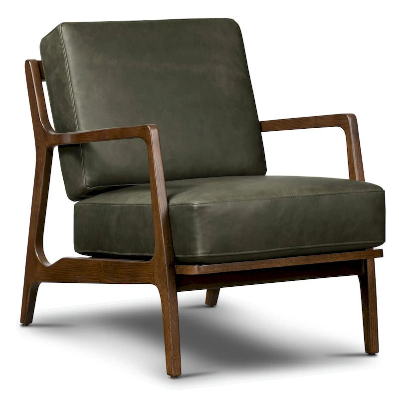 Poltrona Lounge in Pelle Verity di Poly & Bark - Vera Pelle Italiana Pieno Fiore