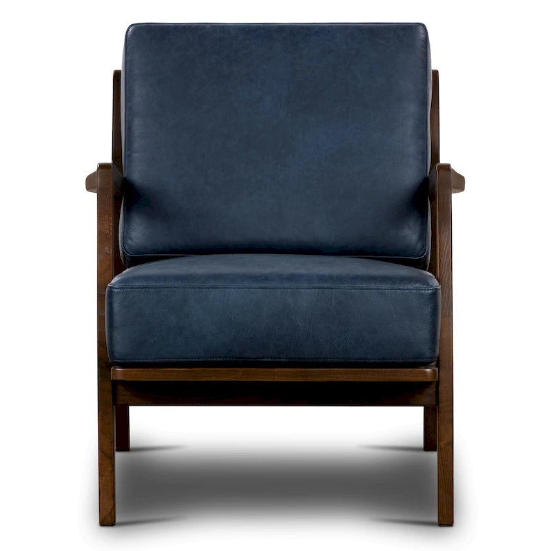 Poly & Bark Verity Leather Lounge Chair - Full Grain Genuine Italian Leather