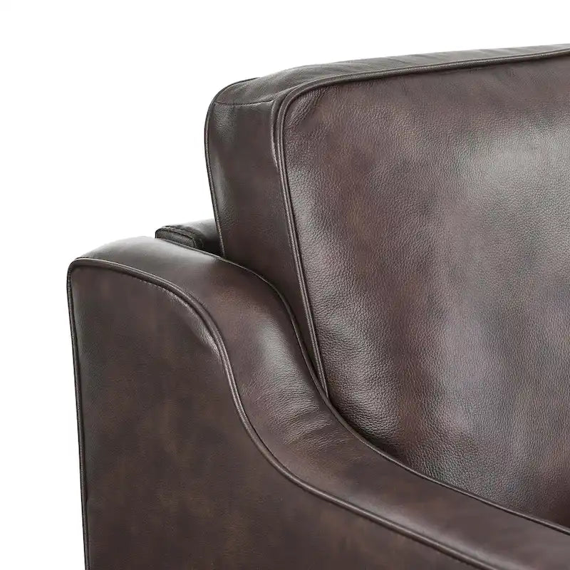 Impart Mid-century Modern Top-grain Leather Sofa