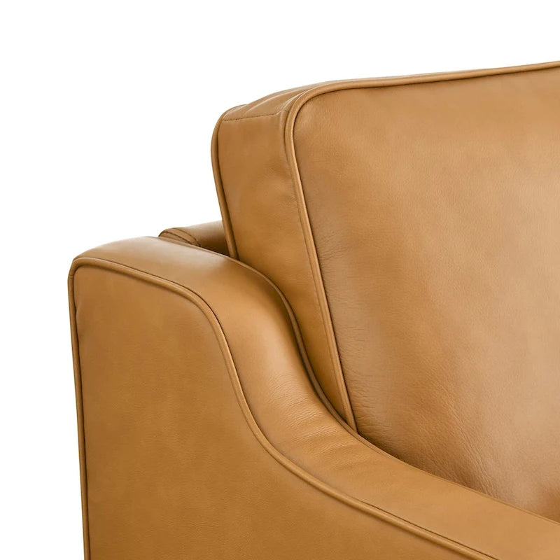 Impart Mid-century Modern Top-grain Leather Sofa