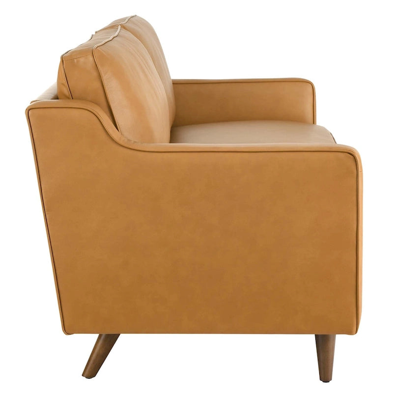 Impart Mid-century Modern Top-grain Leather Sofa
