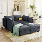 ModernU-Shape Modular Sectional Sofa, Convertible Sofa Bed with Reversible Chaise for Living Room, Storage Seat,6-piece