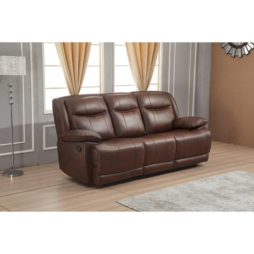Divano reclinabile manuale a 3 posti in pelle rigenerata Betsy Furniture 8006