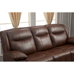 Betsy Furniture Bonded Leather Manual Rclining 3-seat Sofa Couch 8006