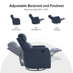 Diana Modern Polyester 360-degree Swivel Rocker Recliner Set of 2 by HULALA HOME