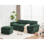Modern dark three-seater sofa, polyester sofa sleeper, comfortable upholstered furniture for living room, apartment