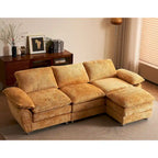 Modern dark three-seater sofa, polyester sofa sleeper, comfortable upholstered furniture for living room, apartment