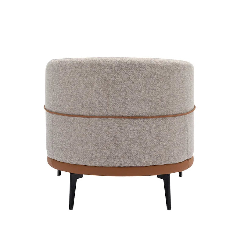 Modern Two-tone Barrel Fabric Chair