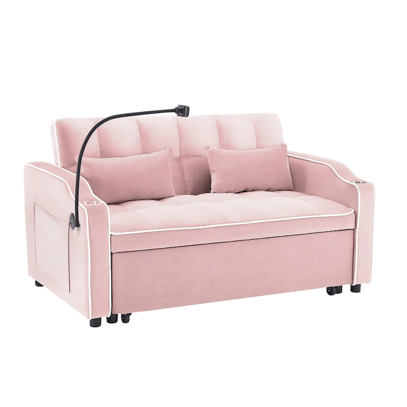 Divano letto estraibile moderno in velluto