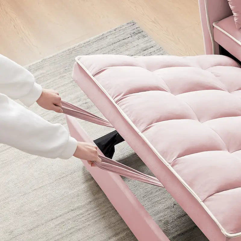 Divano letto estraibile moderno in velluto