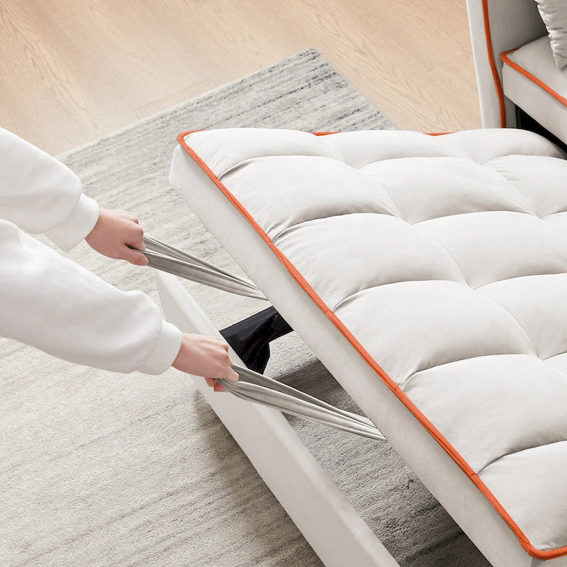Divano letto estraibile moderno in velluto