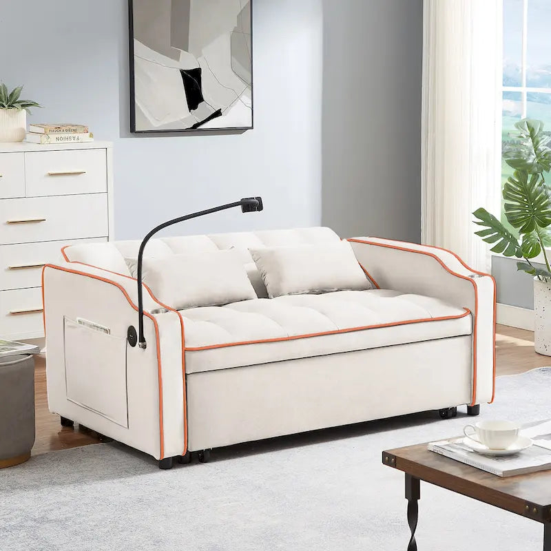 Divano letto estraibile moderno in velluto