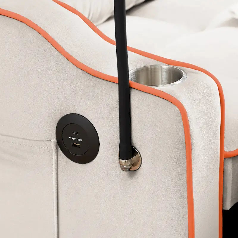 Divano letto estraibile moderno in velluto