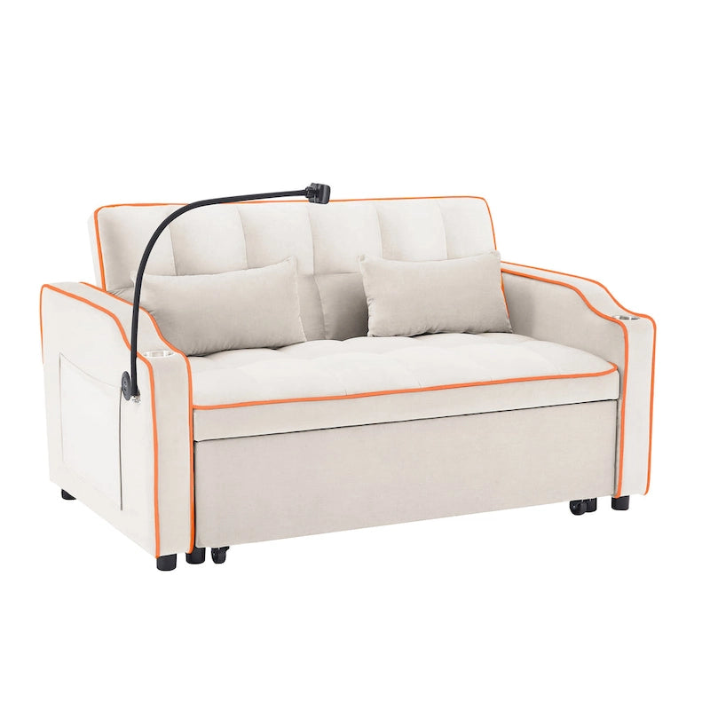 Divano letto estraibile moderno in velluto