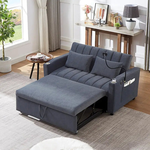 Divano letto convertibile da 55,9" con tre porte USB
