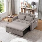 55.9 Convertible Sofa Bed Loveseat Sofa With Three Usb Ports