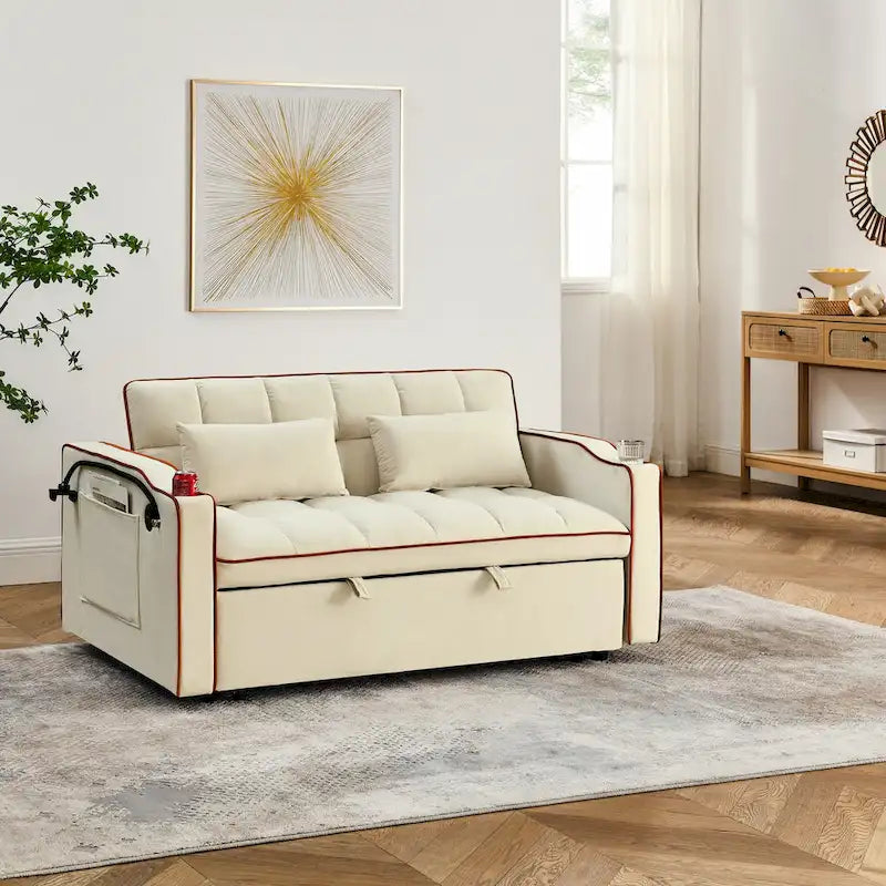 55.51 inch versatile foldable sofa bed in 3 lengths