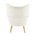 Almond Boucle Wingback Tufted Club Chair