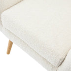 Almond Boucle Wingback Tufted Club Chair