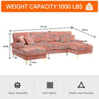 HOMEFUN Chenille Upholstered U-Shaped Living Room Sectional Sofa