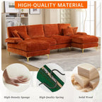 HOMEFUN Chenille Upholstered U-Shaped Living Room Sectional Sofa