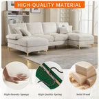 HOMEFUN Chenille Upholstered U-Shaped Living Room Sectional Sofa