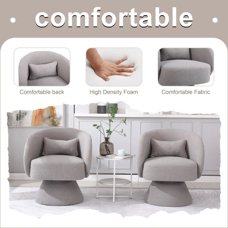 Upholstered Swivel Armchair (Set of 2)