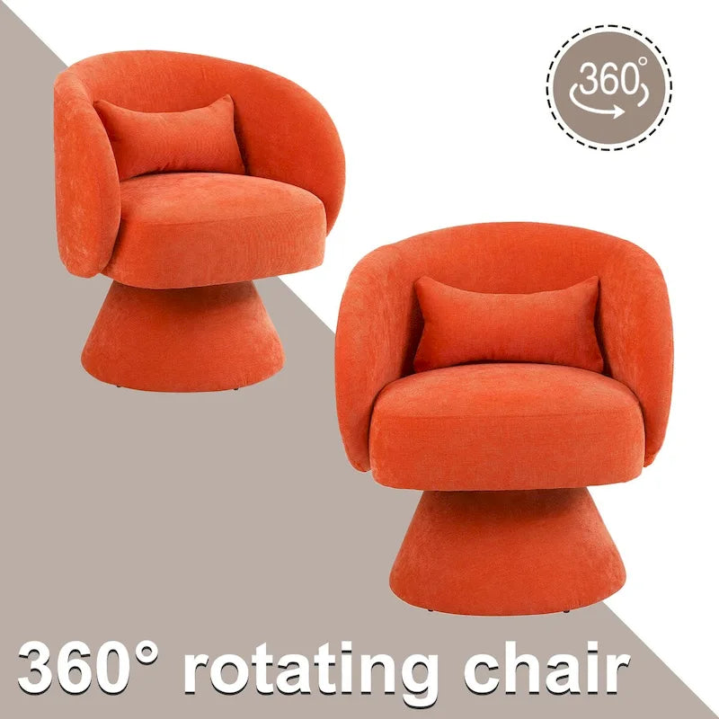 Upholstered Swivel Armchair (Set of 2)