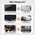 Modular Sectional Sofa, Comfy Cloud Couch Sectional Sofa with Ottoman, Deep Seat Sofa Sleeper for Living Room