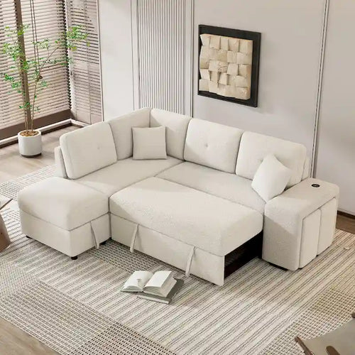 87,7 Divano letto componibile estraibile